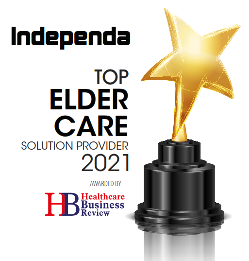 Gold trophy award — Independa named Top Elder Care Solution Provider 2021 by Healthcare Business Review