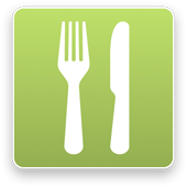 Dining Menus icon — fork and knife on green background