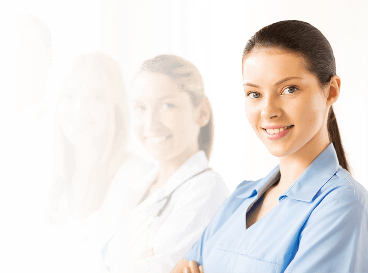 Care facility nursing staff smiling — Independa empowers staff to work more efficiently and improve resident care